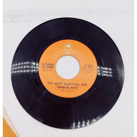 Vintage 1973 Charlie Rich I Feel Like Going Home Epic Record 45 RPM 7” RC401 70s - Picture 3 of 9